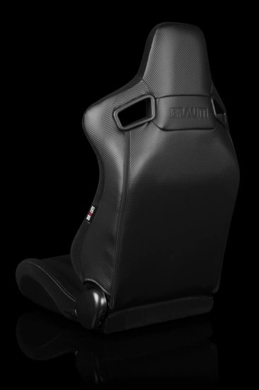 (image for) Braum Elite Black Jacqaurd Sport Reclining Seats -Grey Stitches - Pair