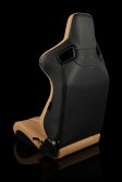 (image for) Braum Elite Beige Leatherette Carbon Fiber Mixed Sport Reclining Seats - Pair