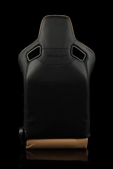 (image for) Braum Elite Beige Leatherette Carbon Fiber Mixed Sport Reclining Seats - Pair