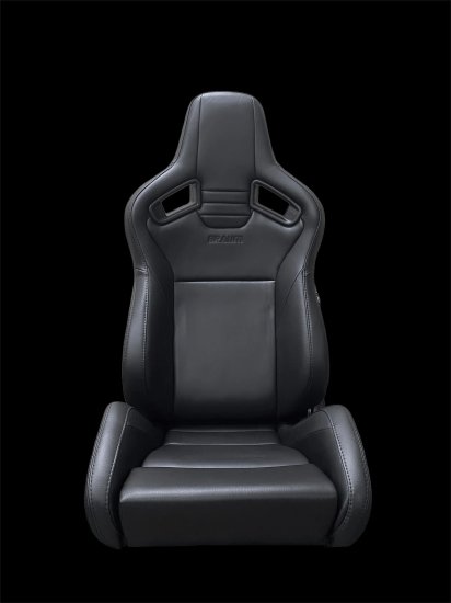 (image for) Braum Elite Black Leatherette and Black Stitching Reclining Seats - Pair