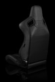 (image for) Braum Elite Black Leatherette Carbon Fiber Mixed Sport Reclining Seats - Black Stitches - Pair