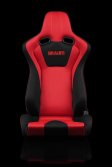 (image for) Braum VENOM Black-Red Fabric Mesh Mixed Sport Reclining Seats - Red Stitches - Pair
