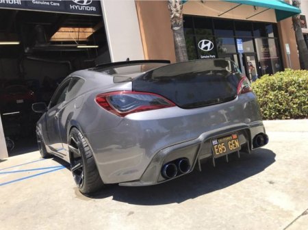 thumbnail image 2 of Real Carbon Fiber Trunk Spoiler Wing – For 2010-2016 Genesis Coupe – KDM Style – No Drilling 2 of 6