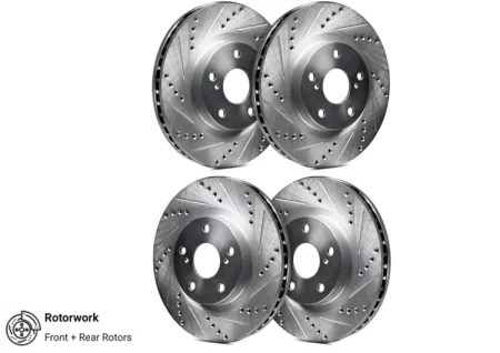 (image for) Rotorworks Forte GT Zinc Coated Drilled & Slotted Rotors FRONT Pair 2021 – 2023