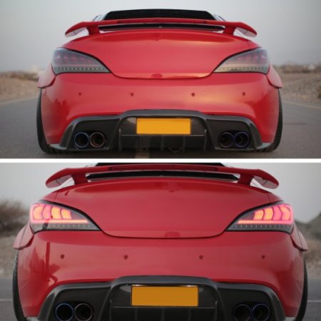 (image for) Spec-D Genesis Coupe Jet Black Housing Red Lens Sequential LED Tail Lights 2010 – 2016