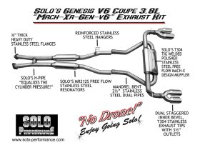 Solo Performance Genesis Coupe 3.8 Performance Stainless Steel Cat Back Exhaust System 2010 - 2016