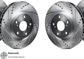 Rotorworks KIA Stinger Zinc Coated Drilled & Slotted Rotors REAR Pair 2018 – 2023