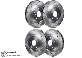 Rotorworks Genesis Coupe Non-Brembo Drilled & Slotted Zinc Coated Rotors FRONT Pair 2010 – 2016