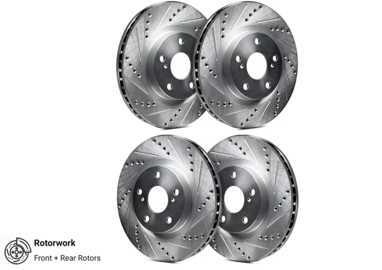 Rotorworks Genesis G70 Zinc Coated Drilled & Slotted Rotors FRONT & REAR SET 2018 – 2023