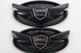 The Art of Speed Genesis Coupe Wing Emblem Set - Matte Black 