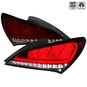Spec-D Genesis Coupe Chrome Housing Red Smoke Lens Sequential LED Tail Lights 2010 – 2016