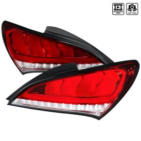 Spec-D Genesis Coupe Chrome Housing Red Lens Sequential LED Tail Lights 2010 – 2016