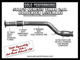 Solo Performance Genesis Coupe 2.0T Downpipe with Highflow Cat 2010 – 2014