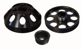 Torque Solution Genesis Coupe 3.8 Black Lightweight Pulley Set 2010 - 2016